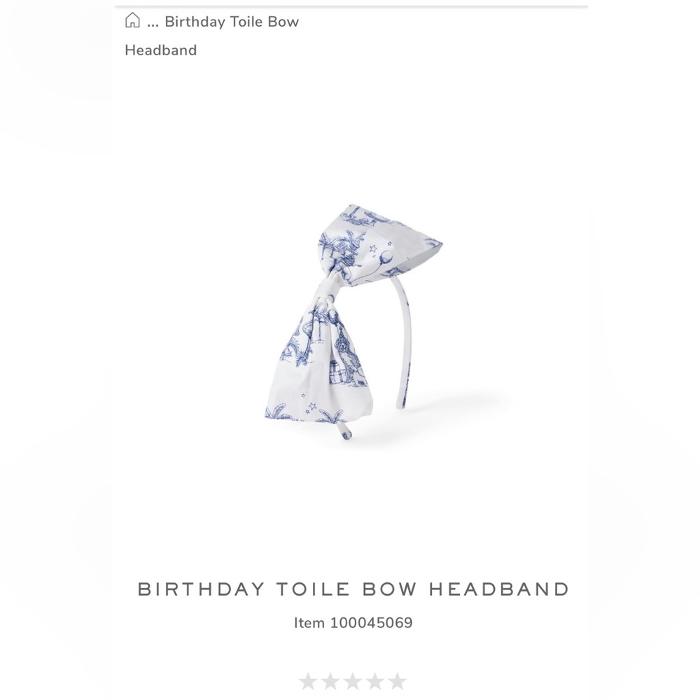 Birthday toile headband